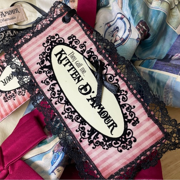 KITTEN D'AMOUR 'By The Seaside' Print Retro Wiggle Dress & Jacket Set Size 10 12 - Picture 11 of 16